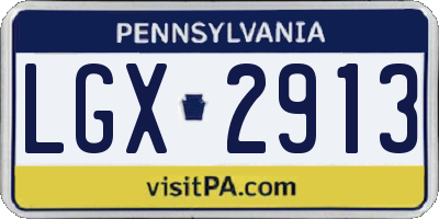 PA license plate LGX2913