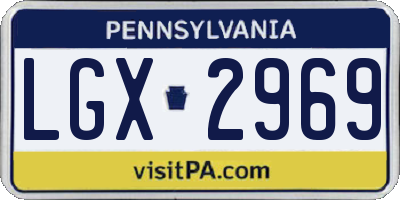 PA license plate LGX2969