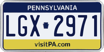 PA license plate LGX2971