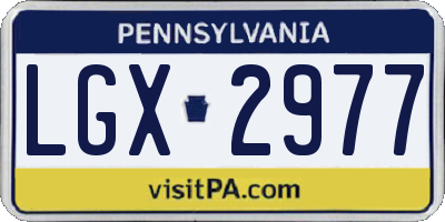 PA license plate LGX2977