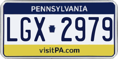 PA license plate LGX2979