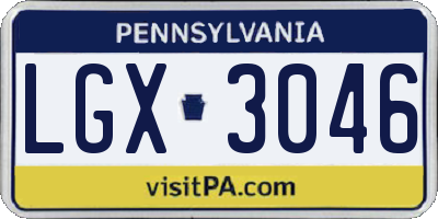 PA license plate LGX3046