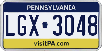PA license plate LGX3048