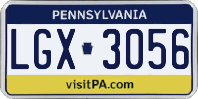PA license plate LGX3056