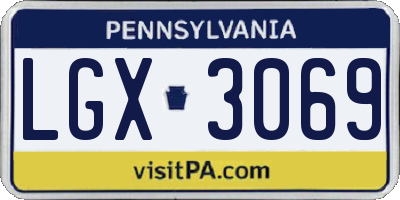 PA license plate LGX3069