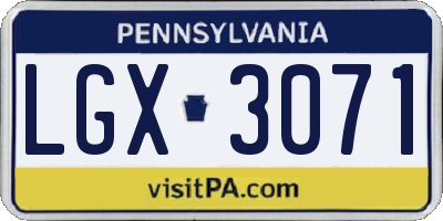 PA license plate LGX3071