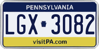 PA license plate LGX3082