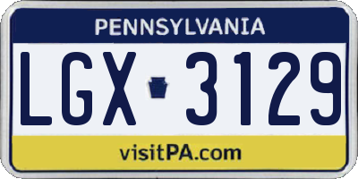 PA license plate LGX3129