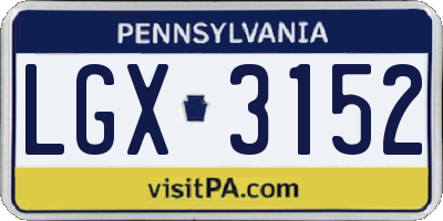 PA license plate LGX3152