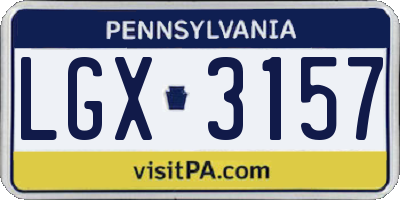 PA license plate LGX3157
