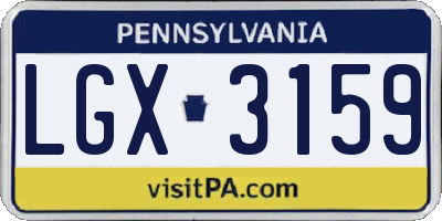 PA license plate LGX3159
