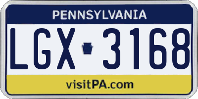 PA license plate LGX3168