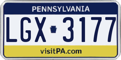 PA license plate LGX3177