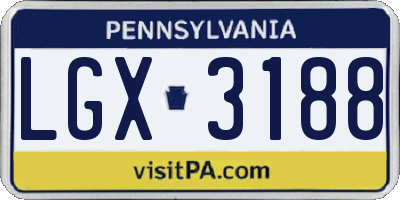 PA license plate LGX3188