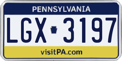PA license plate LGX3197