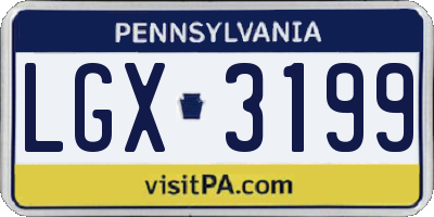 PA license plate LGX3199