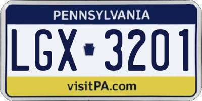PA license plate LGX3201