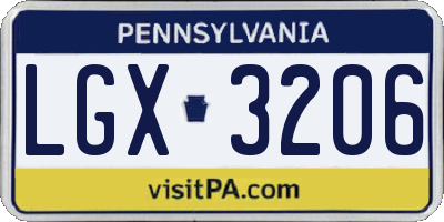 PA license plate LGX3206