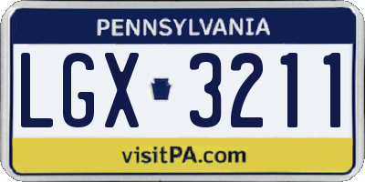 PA license plate LGX3211