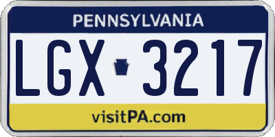 PA license plate LGX3217