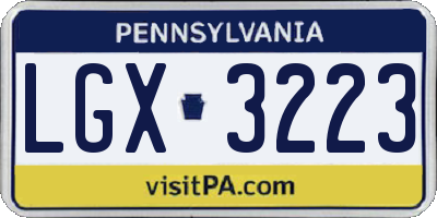 PA license plate LGX3223