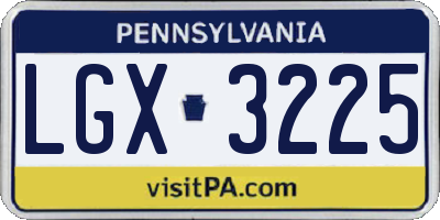 PA license plate LGX3225