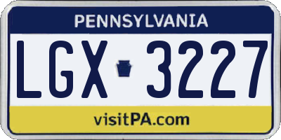 PA license plate LGX3227