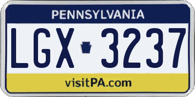 PA license plate LGX3237