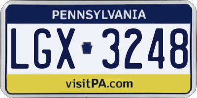 PA license plate LGX3248