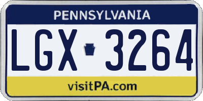 PA license plate LGX3264