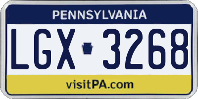 PA license plate LGX3268
