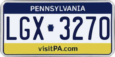 PA license plate LGX3270