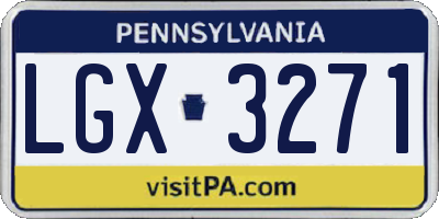 PA license plate LGX3271