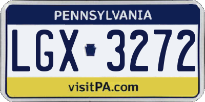 PA license plate LGX3272