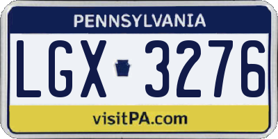 PA license plate LGX3276