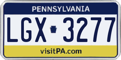 PA license plate LGX3277