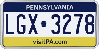 PA license plate LGX3278
