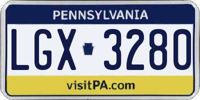 PA license plate LGX3280