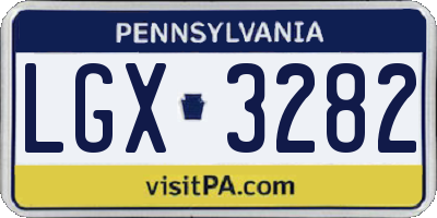 PA license plate LGX3282