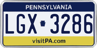 PA license plate LGX3286