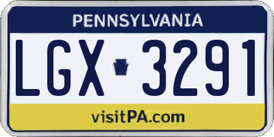 PA license plate LGX3291