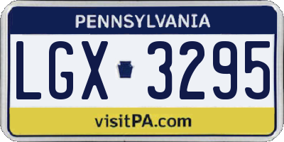 PA license plate LGX3295