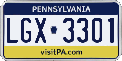 PA license plate LGX3301