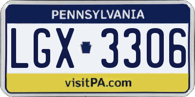 PA license plate LGX3306