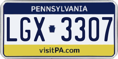 PA license plate LGX3307