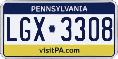 PA license plate LGX3308