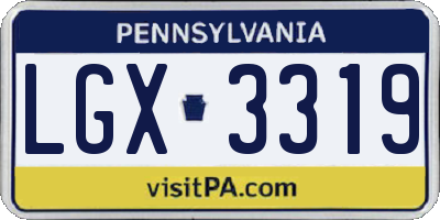 PA license plate LGX3319