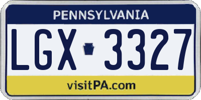 PA license plate LGX3327