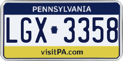 PA license plate LGX3358