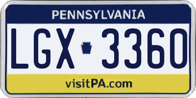 PA license plate LGX3360